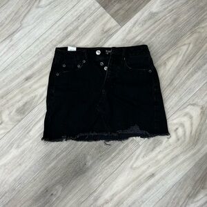 Black Denim Mini Skirt